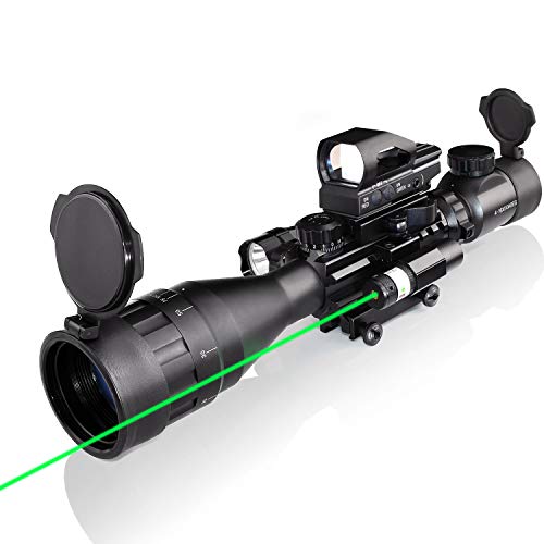 XOPin C4-16/12x50EG Hunting Rifle Scope Combo 4 Holographic Reticle Red/Green Dot